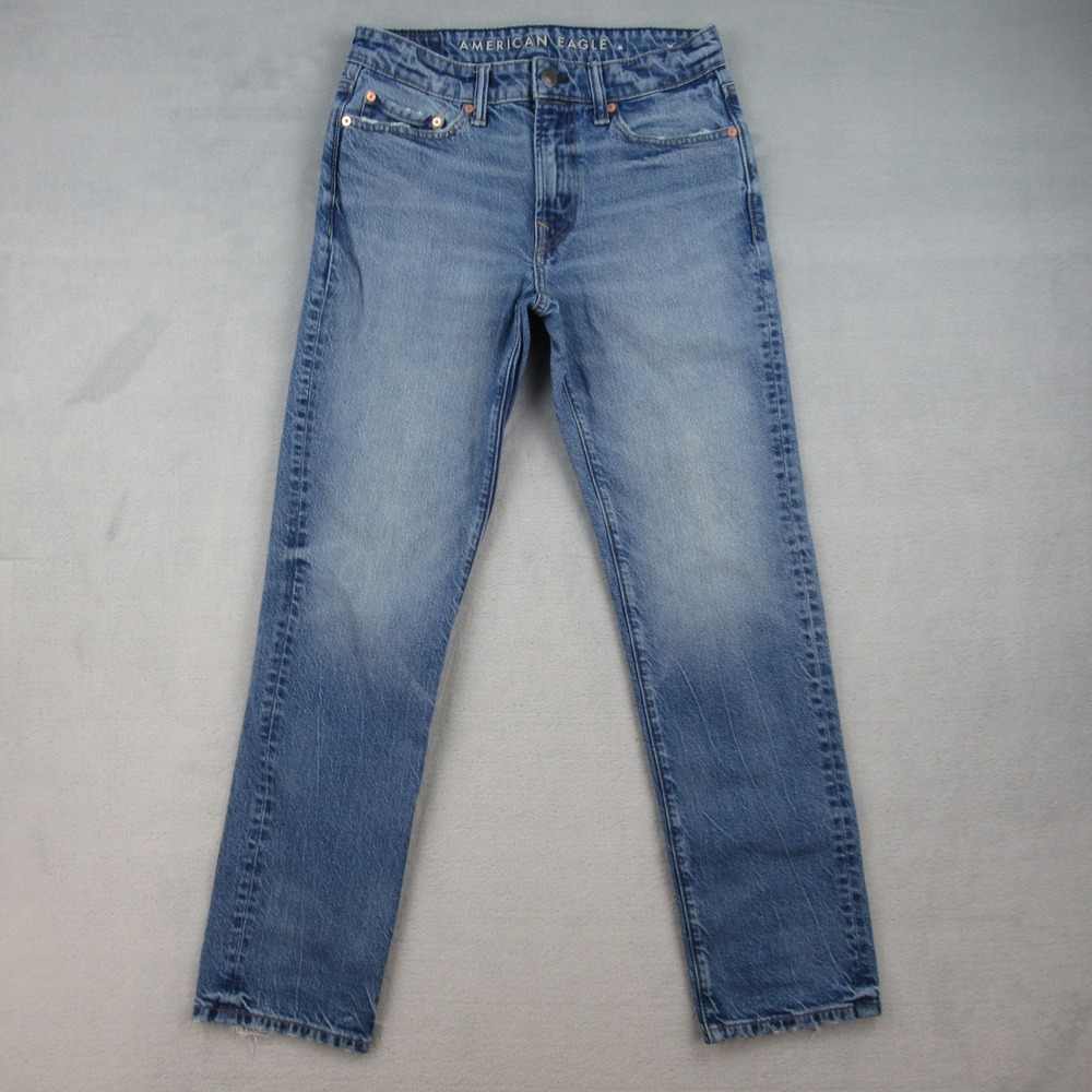 American Eagle Easyflex Slim Straight Jeans Mens 30x32 Blue Medium Wash 3414